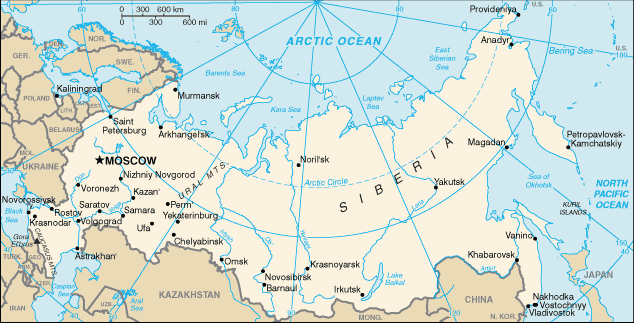 A map of Russia
